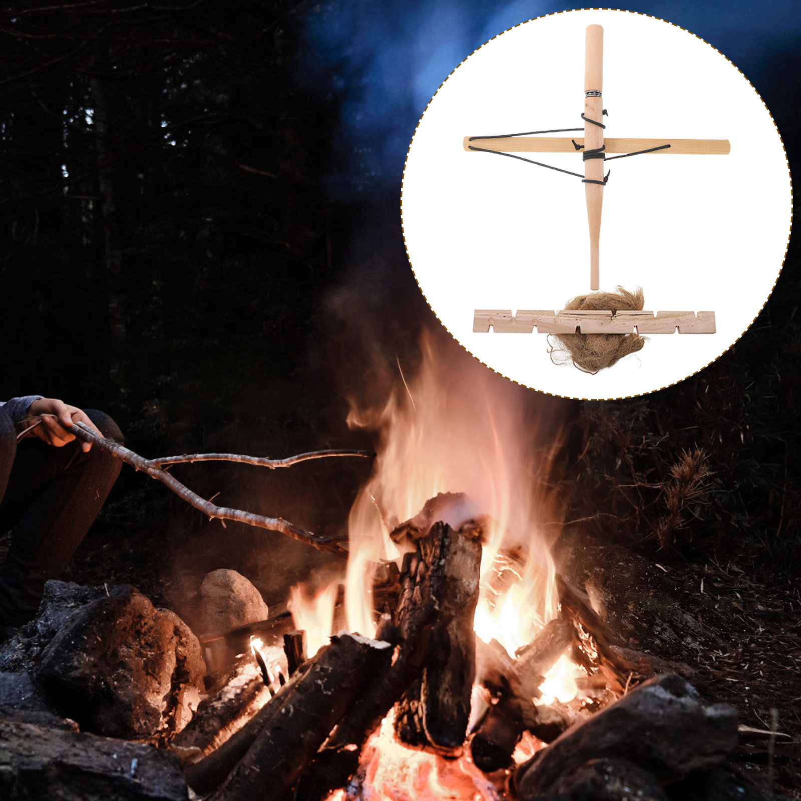 Outdoor Camping Toys - Bow Drill Fire Starters Outdoor Primitive