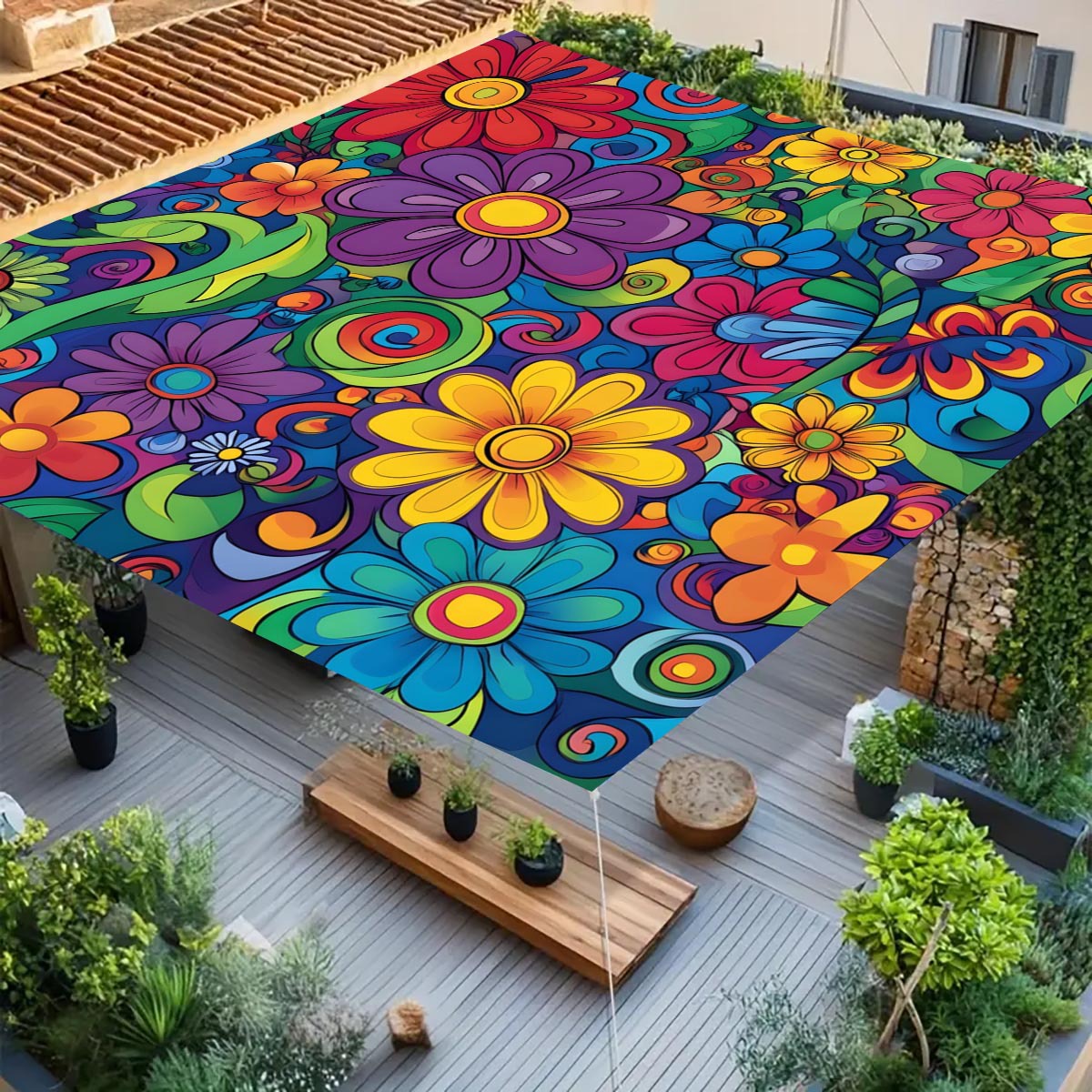 Color Flower Camping Sunshade  - Outdoor Camping House recension och pris