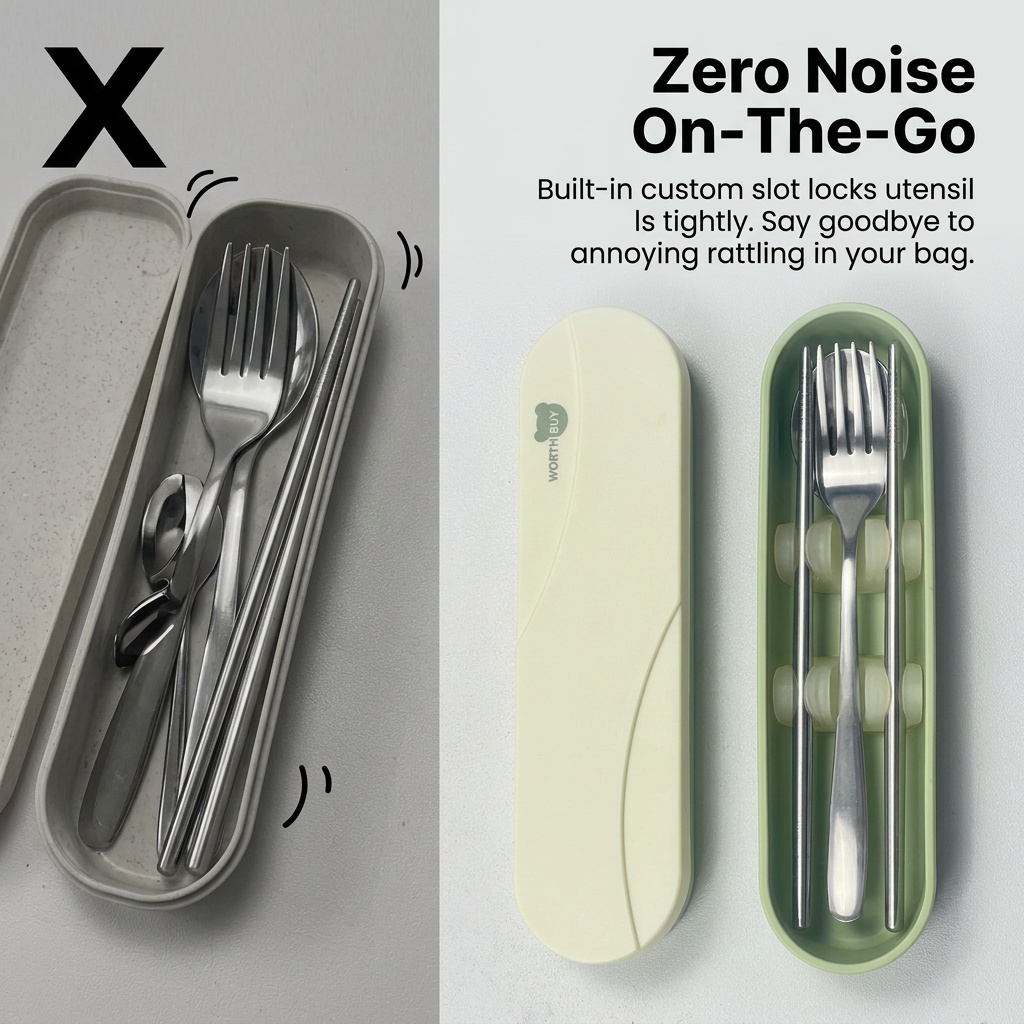 Portable Cutlery Set Stainless - Outdoor Camping Uk recension och pris