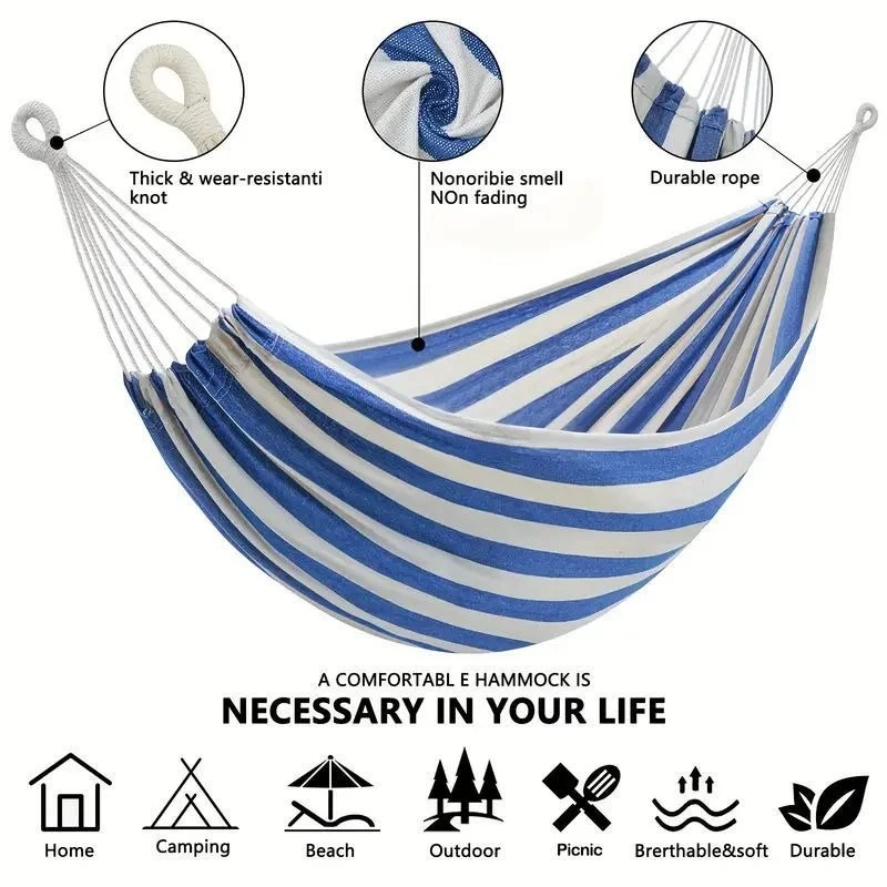 Canvas No Wooden Stick Hammock - Outdoor Indoor Camping recension och pris