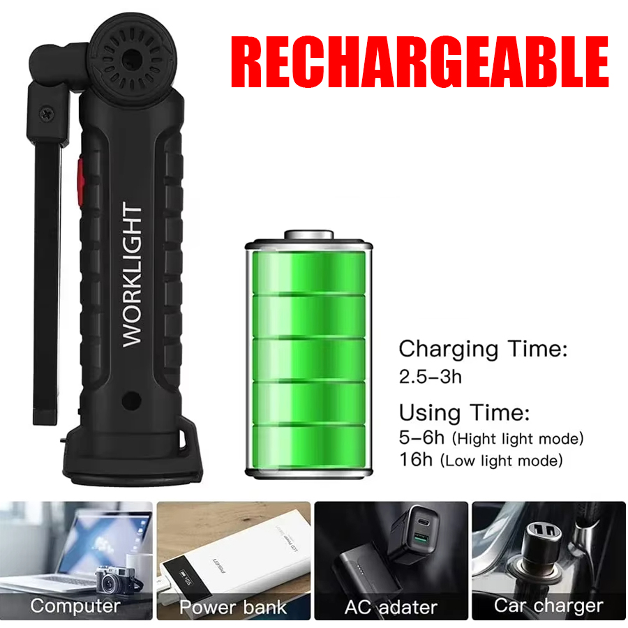 Portable LED Flashlight with M - Outdoor Camping Accessories recension och pris