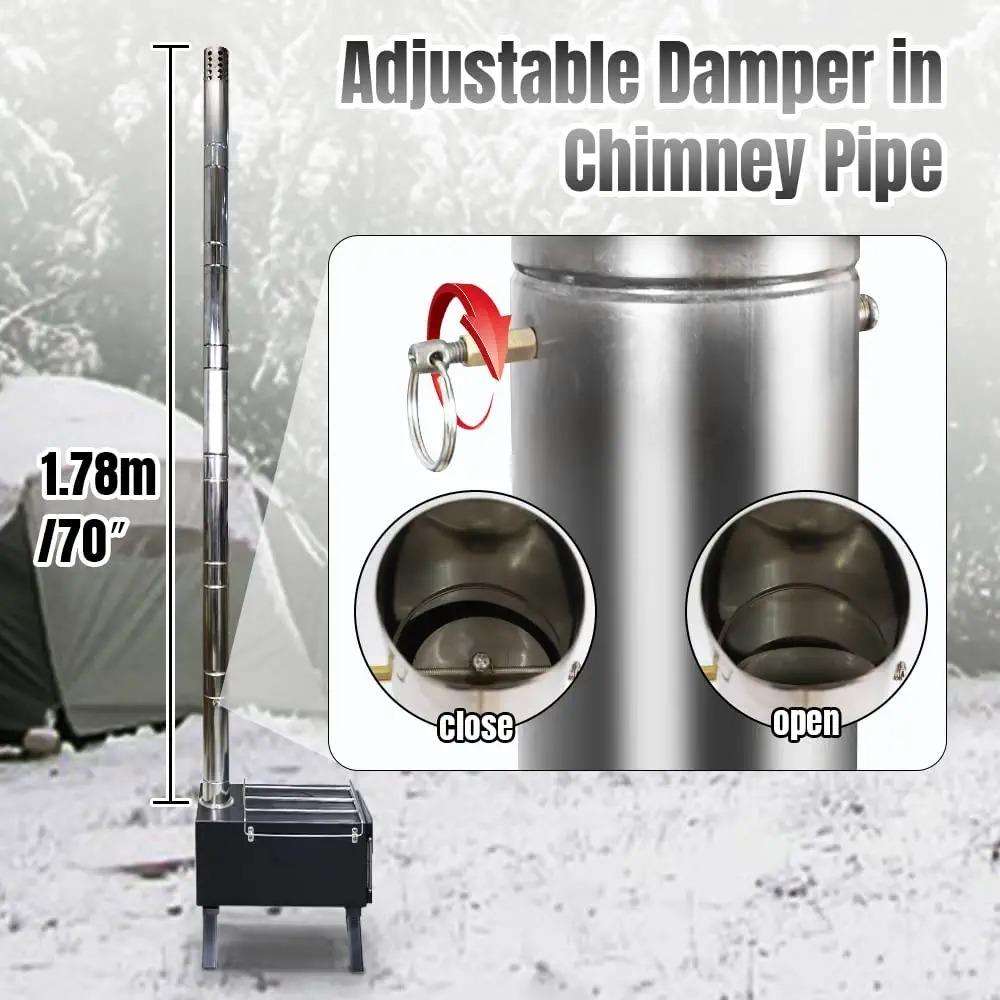 Portable Outdoor Stainless Ste - Outdoor Camping Wood Burning Stove recension och pris