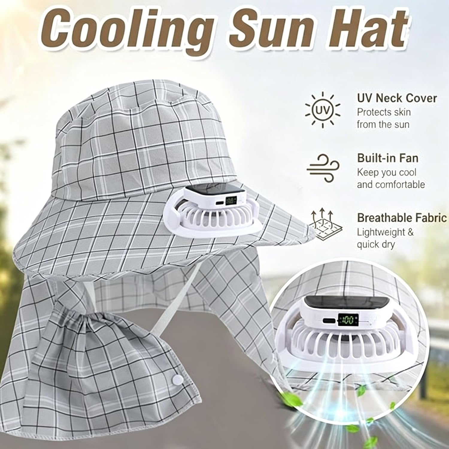 1PC Solar Power Neck Guard Fan - Outdoor Camping Fans recension och pris