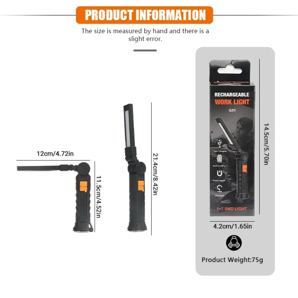 Portable COB LED Flashlight US - Outdoor Camping Accessories recension och pris