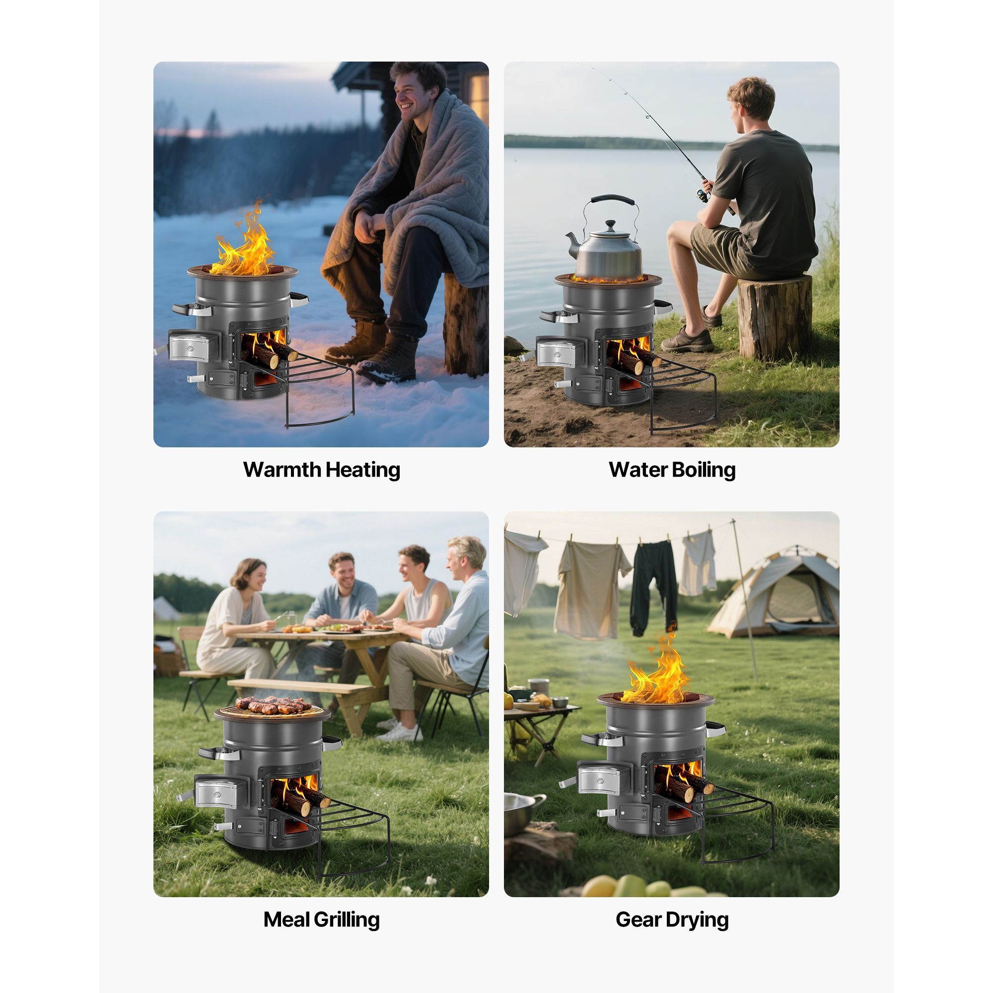 Camping Rocket Stove, Wood Bur - Outdoor Camping Wood Burning Stove recension och pris