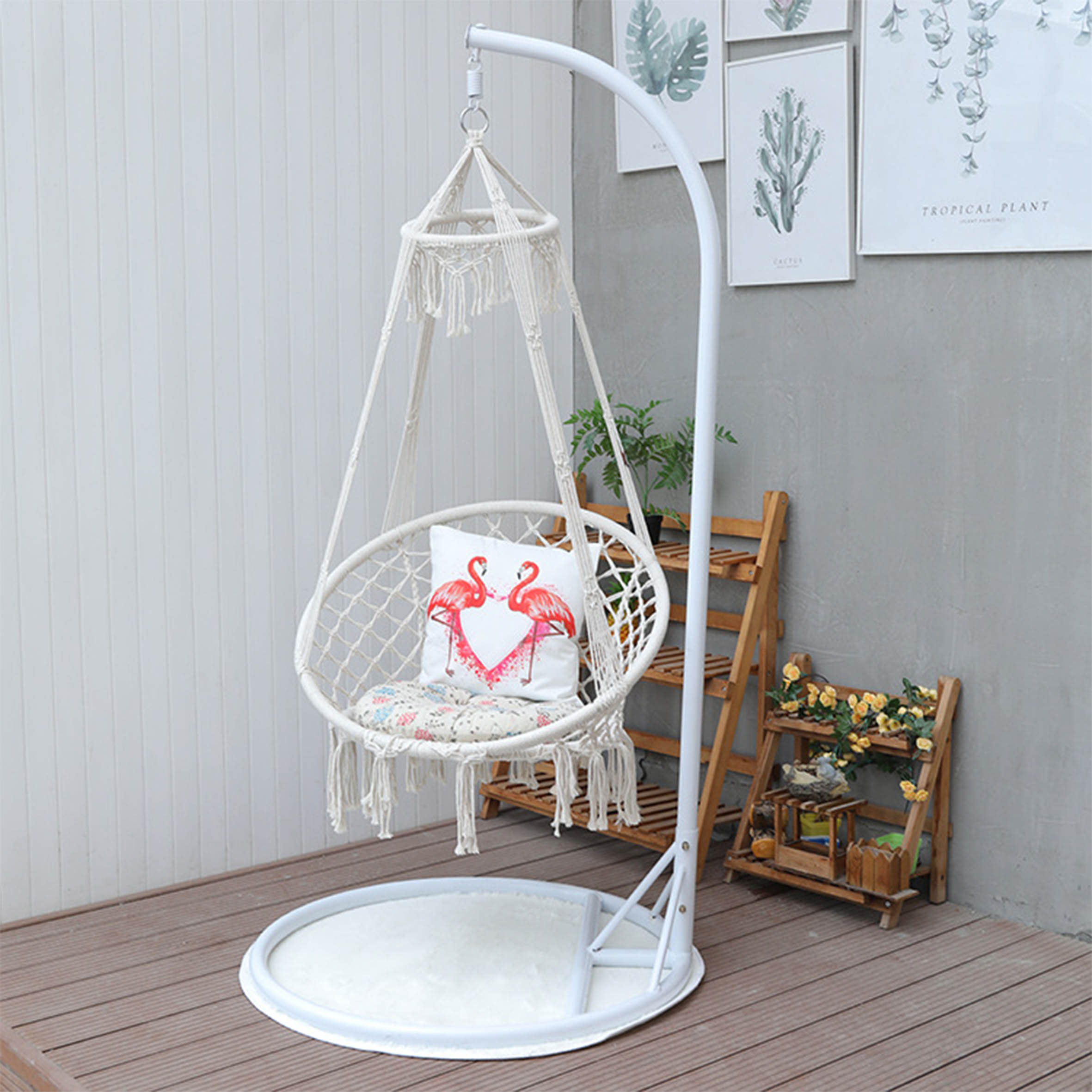 3 Seater Garden Rattan Rope Sw - Outdoor Camping Rocking Chair recension och pris