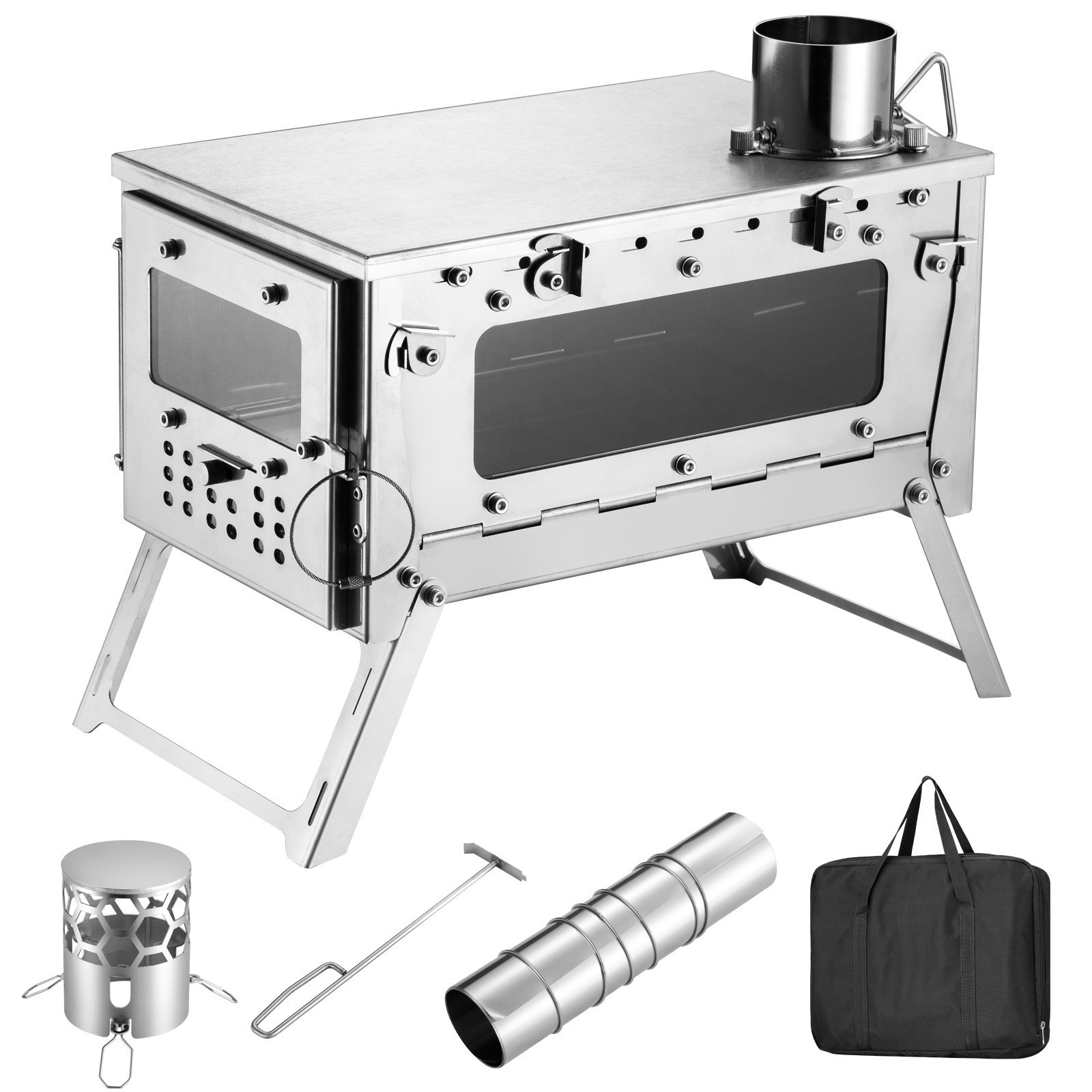 Stainless Steel Wood-Burning S - Outdoor Camping Wood Burning Stove recension och pris