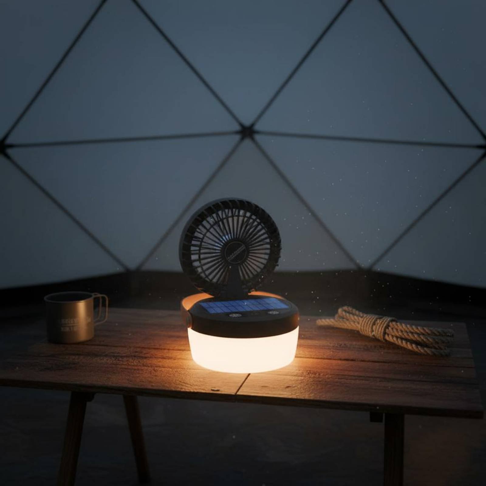 Solar Camping Fan Lantern Fold - Outdoor Camping Fans recension och pris