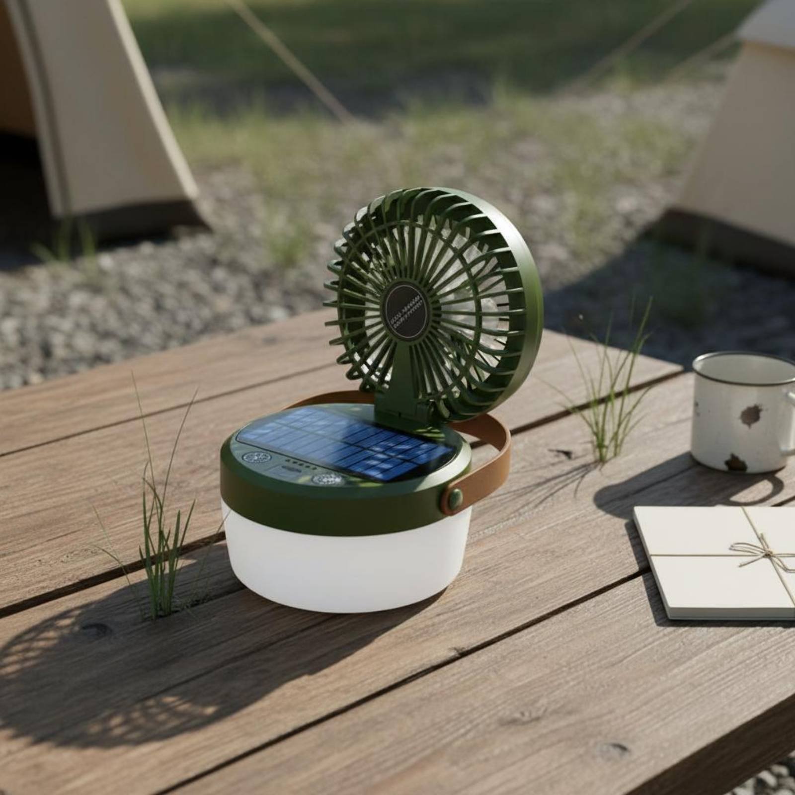 Solar Camping Fan Lantern Fold - Outdoor Camping Fans recension och pris