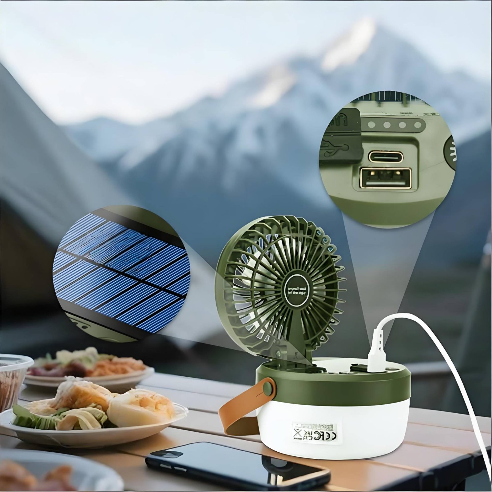 Solar Camping Fan Lantern Fold - Outdoor Camping Fans recension och pris