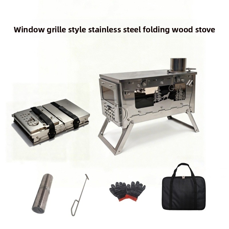 Stainless Steel Foldable Porta - Outdoor Camping Wood Burning Stove recension och pris