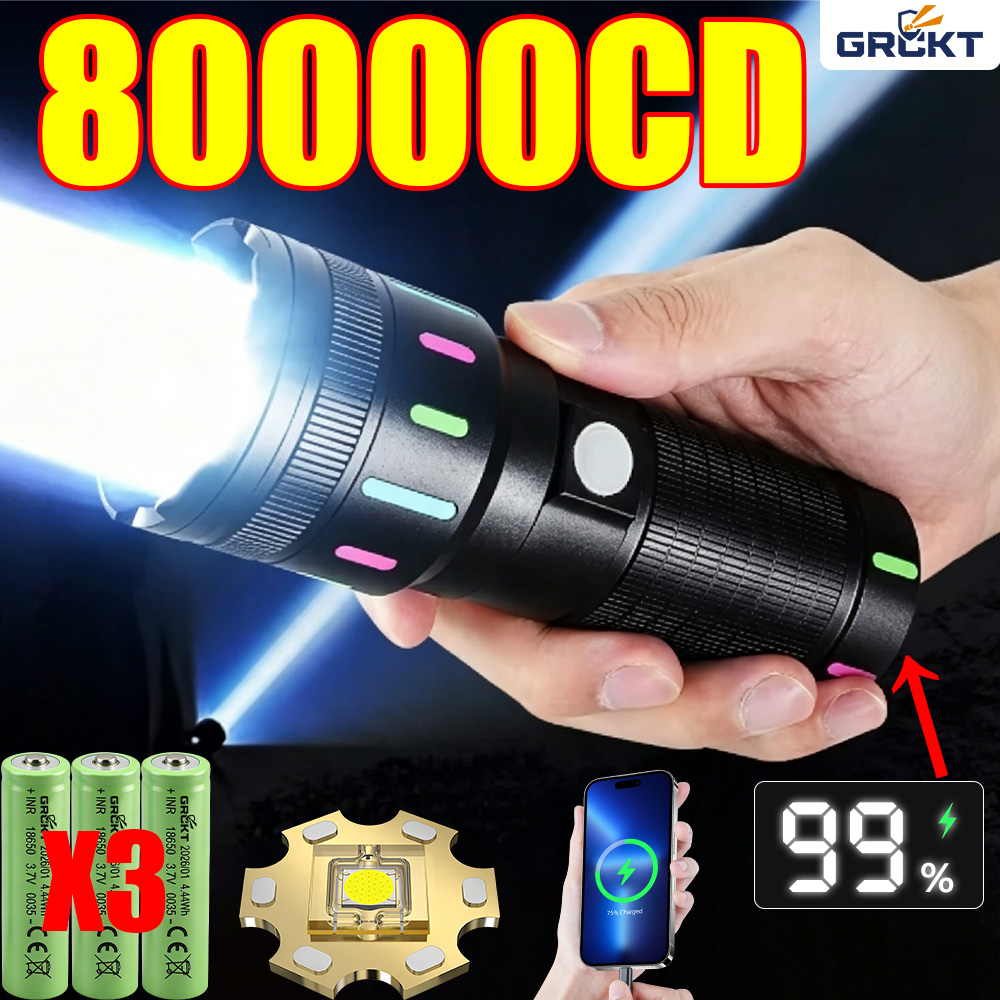 80000CD Most Powerful LED Flas - Outdoor Camping Glamping recension och pris