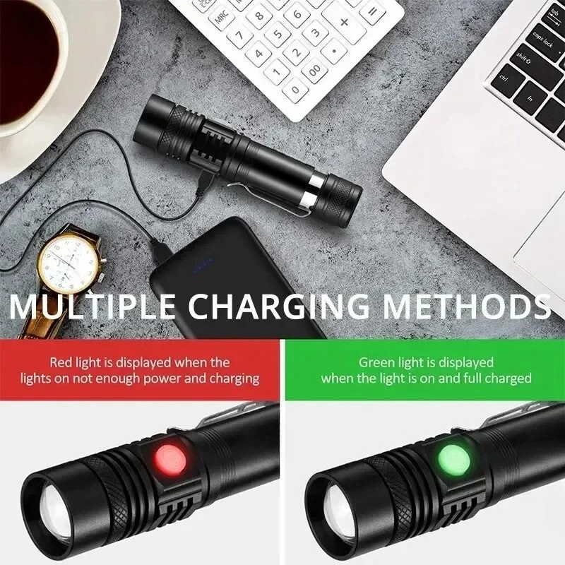 T6 LED Rechargeable Flashlight - Outdoor Camping Glamping recension och pris