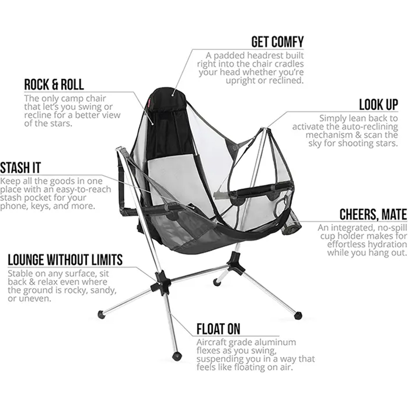 Portable Aluminum Beach Foldin - Outdoor Camping Rocking Chair recension och pris