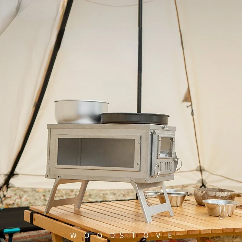 Camping Tent Stove with Chimne - Outdoor Camping Wood Burning Stove recension och pris